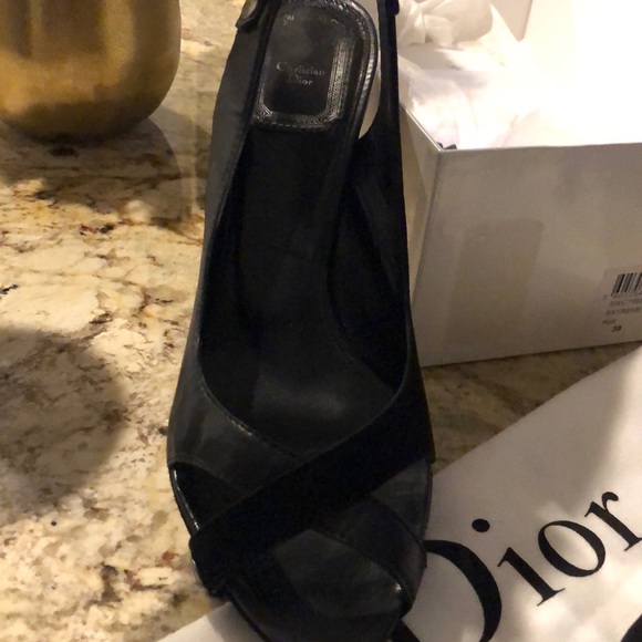 Authentic Christian Dior black sand heel size 38 - Picture 5 of 9